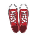 Sneakers shoes vector illustration with color Royalty Free Stock Photo