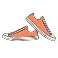 Sneakers shoes vector illustration with color Royalty Free Stock Photo