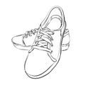 Sneakers sketch isolated on white background