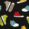 Sneakers sketch pattern