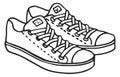 Sneakers sketch. Sport shoes. Footwear doodle icon