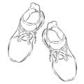 Sneakers sketch style isolated on a white background.