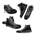 Sneakers sketch vector set