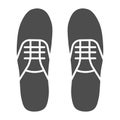 Sneakers solid icon, footwear concept, gumshoes sign on white background, sport shoes icon in glyph style for mobile