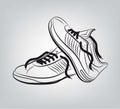 Sneakers vector hand drawn