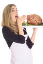 Sneaking a taste of honey baked ham Royalty Free Stock Photo