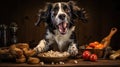 sneaky dog stealing food Royalty Free Stock Photo