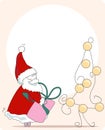 Sneaky santa. greeting card Royalty Free Stock Photo
