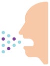 Sneeze , cough , Droplet transmission vector icon illustration Corona virus / covid-19 / flu prevention