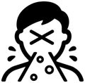 Sneeze , cough , Droplet transmission vector icon illustration / Corona virus / covid-19 / flu prevention