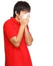 Sneeze man Royalty Free Stock Photo