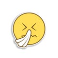 sneezes colored emoji sticker icon. Element of emoji for mobile concept and web apps illustration