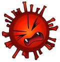 Sneezing cartoon coronavirus particle illustration