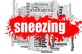 Sneezing word cloud design Royalty Free Stock Photo