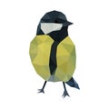 Colorful polygonal style design of titmouse