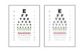 Snellen chart eye test sharp and unsharp Royalty Free Stock Photo