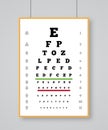 Snellen chart eye test for testing quality vision