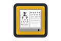 Snellen Eye Chart Test Light Box as Touchpoint Web Icon Button. 3d Rendering