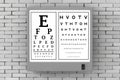 Snellen Eye Chart Test Light Box . 3d Rendering