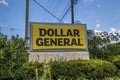 Dollar General retail store street sign Royalty Free Stock Photo