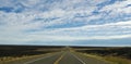 Snelweg in PatagoniÃÂ«, ArgentiniÃÂ«; Highway in Patagonia, Argent Royalty Free Stock Photo