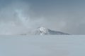 Snezka,the highest peak of Czech Republic.Winter landscape of Giant Mountains,Krkonose.Winter hiking,adventure concept.trail Royalty Free Stock Photo