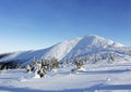 Snezka Mountain in the Krkonose Mountains Royalty Free Stock Photo