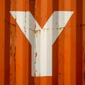 Sngle letter Y on an orange corrugatedl background Royalty Free Stock Photo
