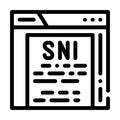 sni protocol line icon vector illustration line
