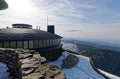 Meteorological observatory at the top of the Mountain. Royalty Free Stock Photo