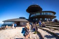 Sniezka, Poland - September 9, 2020: Meteorological Observatory on Sniezka in the Karkonosze Mountains, Poland