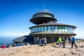 Sniezka, Poland - September 9, 2020: Meteorological Observatory on Sniezka in the Karkonosze Mountains, Poland