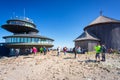 Sniezka, Poland - September 9, 2020: Meteorological Observatory on Sniezka in the Karkonosze Mountains, Poland