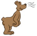 Sniffing cartoon bear