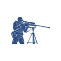 Sniper army logo design template, vector graphics to design Royalty Free Stock Photo