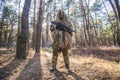 Sniper in camouflaged ghillie suit Royalty Free Stock Photo