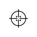 Sniper crosshairs icon. Target aim cross. Rifle scope rear sight Royalty Free Stock Photo