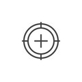 Sniper crosshairs line icon