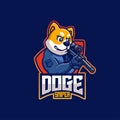 Sniper Doge Creative Sport Mascot Logo