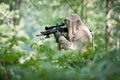 Sniper in forest Royalty Free Stock Photo