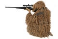 Sniper in ghillie suit Royalty Free Stock Photo