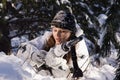 Sniper girl Royalty Free Stock Photo