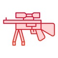 Sniper rifle flat icon. Firearm vector illustration isolated on white. Shotgun gradient style design, designed for web Royalty Free Stock Photo