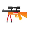 Sniper rifle flat icon. Firearm vector illustration isolated on white. Shotgun gradient style design, designed for web Royalty Free Stock Photo