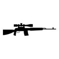 Sniper rifle icon black color vector illustration flat style image Royalty Free Stock Photo