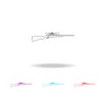 Sniper Rifle line icon. Elements of military in multi colored icons. Premium quality graphic design icon. Simple icon for websites
