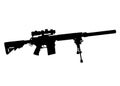 sniper rifle symbol silhouette Royalty Free Stock Photo