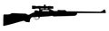 Sniper rifle vector silhouette illustration isolated. Royalty Free Stock Photo