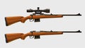 Sniper rifles set side view