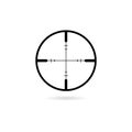 Sniper scope crosshairs thin icon. Isolated rifle gun target